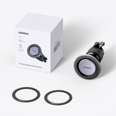 Poignée de voiture magnétique pour téléphone pour un gril de soufflage - Noir