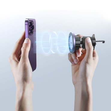 Magnetická rukojeť auta pro telefon pro foukání gril - černá