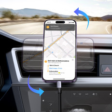 Poignée de voiture magnétique pour téléphone pour un gril de soufflage - Noir