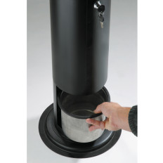 Ashtray standing with a container for outdoor waste and inside the height 104cm