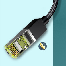 Kabelkabel Patchcord Ethernet RJ45 CAT 7 10 Gbps 5m - Svart
