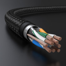Kabelkabel Patchcord Ethernet RJ45 CAT 7 10 Gbps 5m - Svart