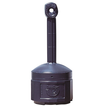 An outdoor ashtray on a...