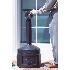 Een buitenasblauw op een stabiel basisconcept. 15L van Wed. 42cm hoogte 98cm zwart