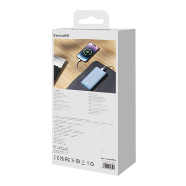 Powerbank 10000mah AirPow Charge rapide 20W - Bleu