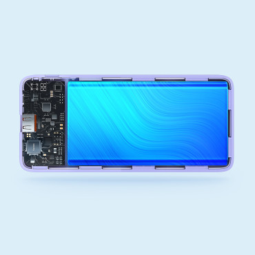 Powerbank 10000mah Airpow γρήγορη χρέωση 20W - μοβ