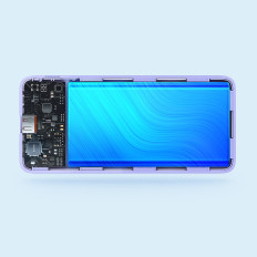 POWERBANK 10000MAH AIRPOW FAST MAKINIMAS 20W - Violetinė