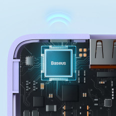 Powerbank 10000mah Airpow γρήγορη χρέωση 20W - μοβ