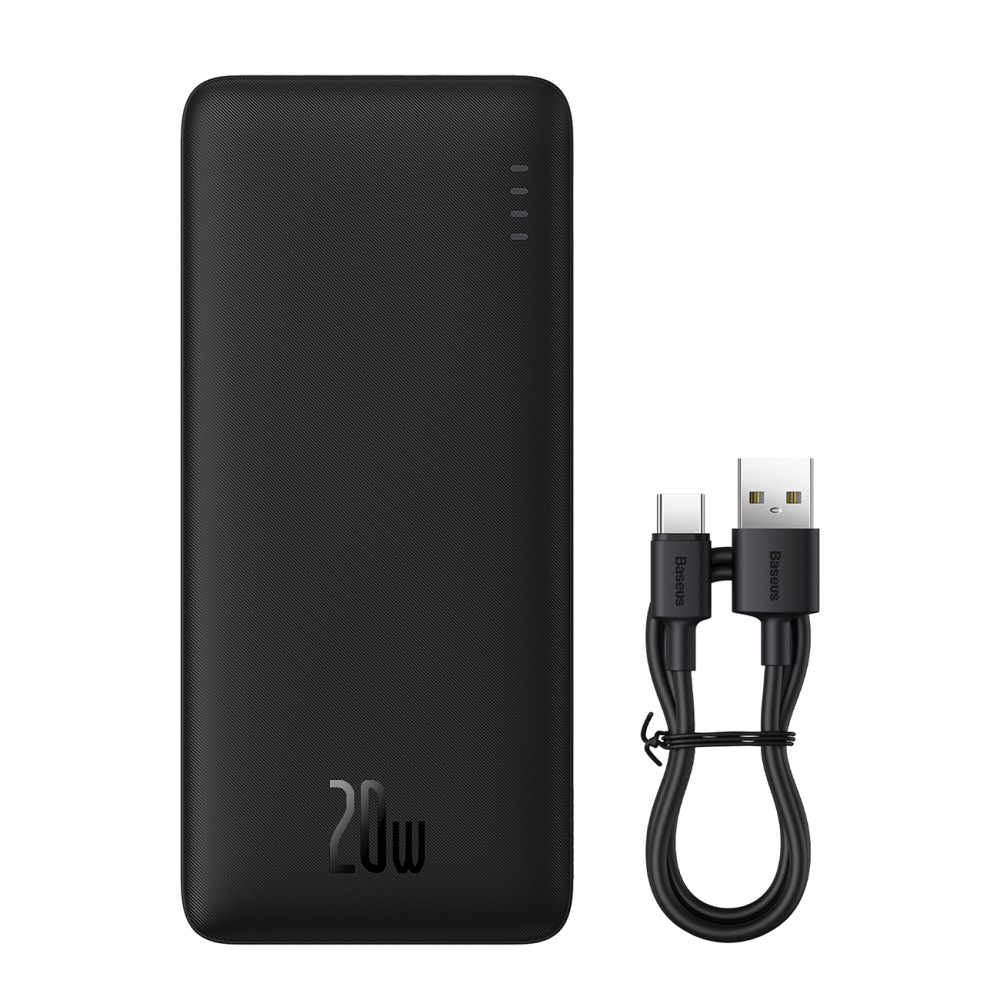 PowerBank 20000mAh Airpow 20W mit USB-A-Kabel - USB-C 50cm - Schwarz PowerBank 20000mAh Airpow 20W mit USB-A-Kabel - USB-C 50cm - Schwarz