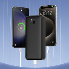 Powerbank 20000MAH AirPow 20W med USB-A-kabel - USB-C 50cm - Svart