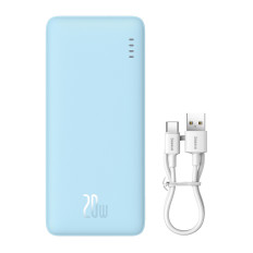 Powerbank 20000mah Airpow 20W με USB-ένα καλώδιο - USB-C 50cm - μπλε