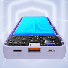 PowerBank 20000MAH AirPow Fast Nabitce 20W s USB-C 50cm USB kábel - fialová
