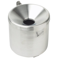 Cendrier mural auto-extinguible pour intérieur et extérieur en acier inoxydable, diamètre 15 cm.