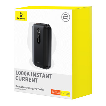 3in1 Boot Device Car Jump Starter PowerBank 10000mAh LED lommelykt - svart