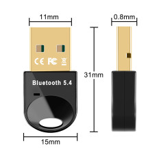 Mini adapter mottaker Bluetooth-sender 5.4 USB til datamaskin - Svart