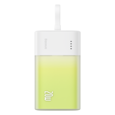 PowerBank Popsicle 5200Mah 20W z strelo 60W / 20V / 3A / 30cm - beli in zeleni kabel