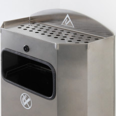 Kurv med ramme på skraldespand Væggendrejning med Ashtray Rustfrit stål 328x164x541mm