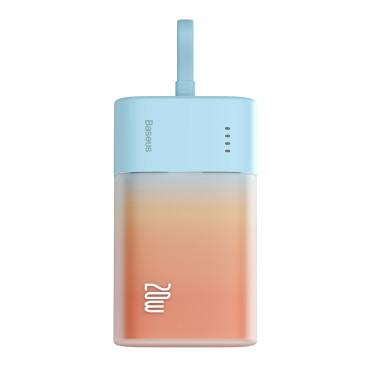 Powerbank Popsicle 5200mAh 20W με αστραπή 60W / 20V / 3A / 30cm - Καλώδιο μπλε πορτοκαλιού