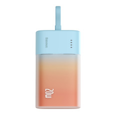 PowerBank popsicle 5200mAh 20W ar zibens 60W / 20v / 3a / 30cm - zils-oranžs kabelis