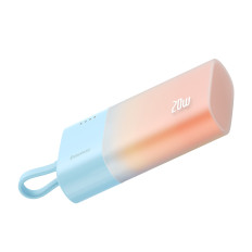 Powerbank Popsicle 5200mAh 20W con fulmine 60W / 20V / 3A / 30 cm - Cavo arancione blu