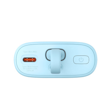 PowerBank popsicle 5200mAh 20W ar zibens 60W / 20v / 3a / 30cm - zils-oranžs kabelis