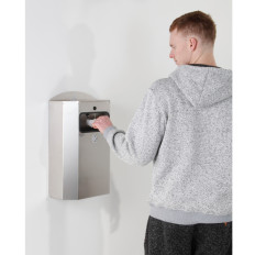 Košík s rámem na odpadkové sáčky tření s popelníkem nerezová ocel 328x164x541mm