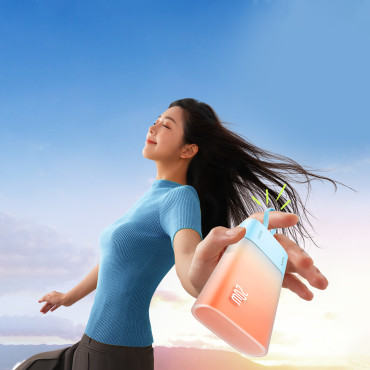 PowerBank POPSICLE 5200MAH 20W med lynnedslag 60W / 20V / 3A / 30CM - Blå-orange kabel