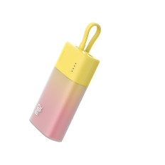 PowerBank popsicle 5200mAh 20W ar zibens 60W / 20v / 3a / 30cm - dzeltens-rozā