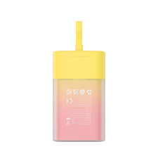 PowerBank popsicle 5200mAh 20W ar zibens 60W / 20v / 3a / 30cm - dzeltens-rozā