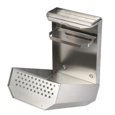 Handlekurv med ramme på søppelpose Vegg gnidning med askebeger rustfritt stål 328x164x541mm