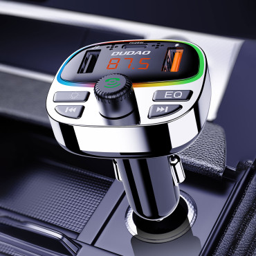 Transmissor de carro R2Pro + com PD 25W Bluetooth 5.3 RGB - Preto e Prata