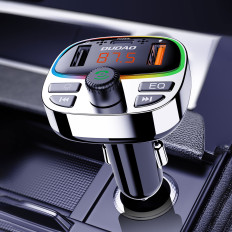 Transmissor de carro R2Pro + com PD 25W Bluetooth 5.3 RGB - Preto e Prata