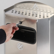 Košarica z okvirjem na vrečko za smeti, stensko drgnjenje z pepelnikom iz nerjavečega jekla 328x164x541mm