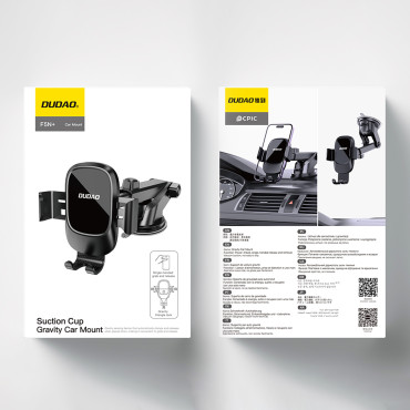 Gravity Handhendel op smartphone F5N + met zuignap voor cockpitglas - zwart