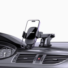 Χειρισμός βαρύτητας σε smartphone F5N + με βεντούζα για γυαλί πιλοτηρίου - Μαύρο