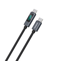L7C USB-kabel - USB-C 100W z 1M LED zaslonom - črna