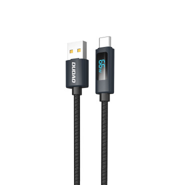 Cabo L7T USB-A Cable - USB-C 66W com 1M LED Display - Preto