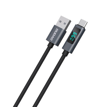 Kabel L7T USB-A-kabel - USB-C 66W med 1m LED-skärm - Svart