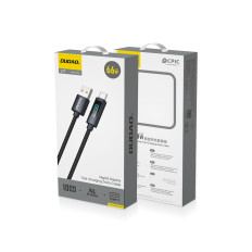 Kábel L7T USB-A kábel - USB-C 66W 1M LED kijelzővel - fekete
