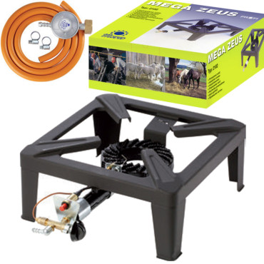 Gasugn Industriell Mega Zeus 7kw 40x40cm med flammor och Piezo Niez