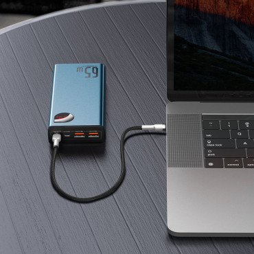 Adaman PowerBank 2x USB 1x USB-C 1X Microousb 200mmAh 65W Quick Charge Blue
