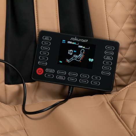 Sakura Massage Chair Standard 801 Brun — närbild av reglage