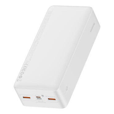 Telpas PowerBank ar ātru iekraušanu 30000mah USB-CABLE MIKROUS 0.25m Balta