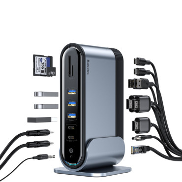 Multifunksjonell Hub Replicator Port Distributør Kortleser EU CN UK Grå