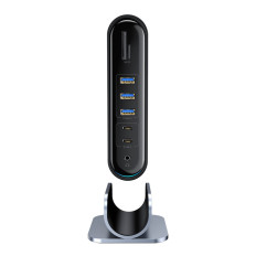 Multifunksjonell Hub Replicator Port Distributør Kortleser EU CN UK Grå