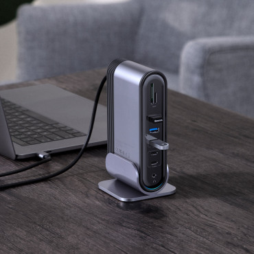 Multifunksjonell Hub Replicator Port Distributør Kortleser EU CN UK Grå