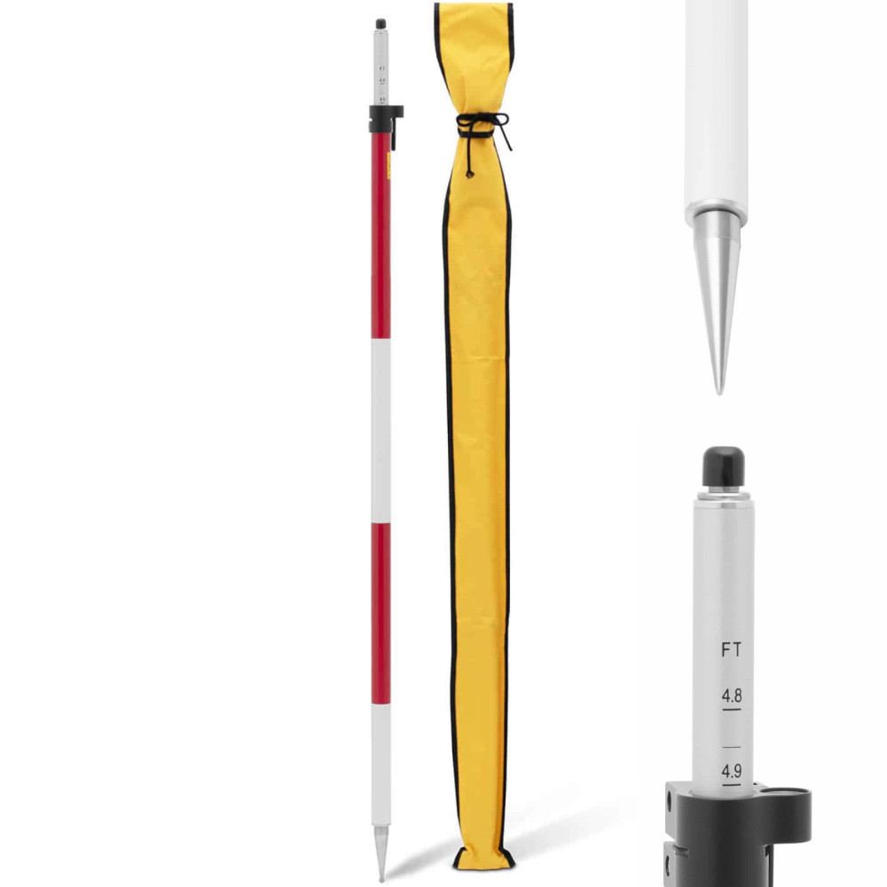 Ģeodēziskais pole zem spoguļa prizmas salocīts trešdien. 32mm garums 2.5m