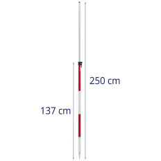 Geodetski pol pod prizmom zrcala presavijeni. Duljina od 32mm 2.5m
