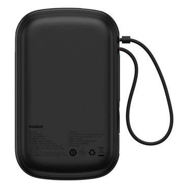 PowerBank Qpow Pro + 20000mAh com cabo USB-C e exibição - Preto