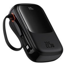 PowerBank QPOW PRO + 20000MAH s USB-C káblom a displejom - čierna